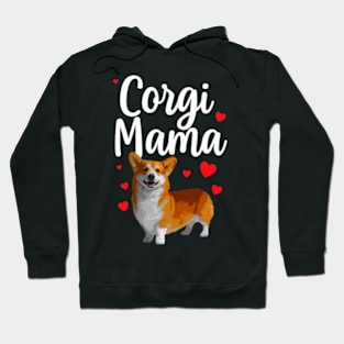 Funny Corgi Art For Mom Mama Women Welsh Corgi Dog Lovers Hoodie